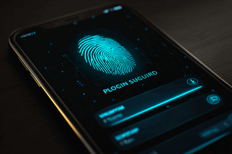 Mobile security features including encryption and biometric locks